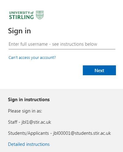 stirling uni portal