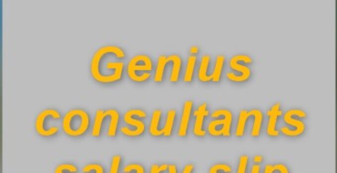 Genius Consultants Salary Slip 2024